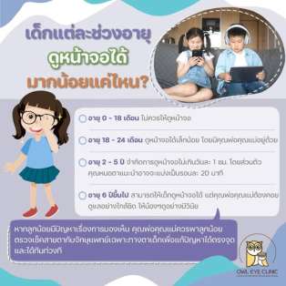 เด็กแต่ละช่วงอายุ มองหน้าจอได้มากน้อยแค่ไหน ??